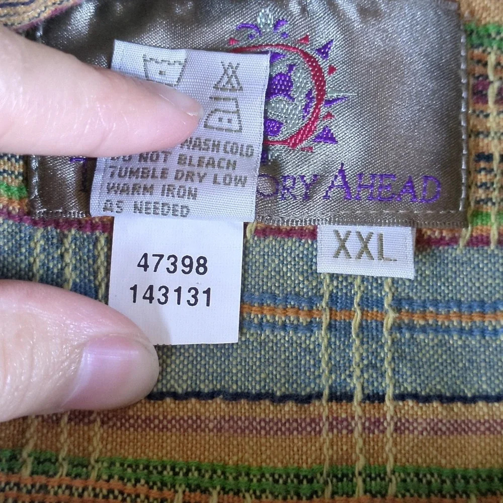 The Territory Ahead Southwestern Shirt Mens XXL Brown Striped Aztec Midweight